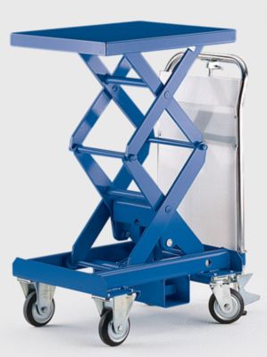 Doppelscheren-Hubwagen, enzianblau - Tragf&auml;higkeit 350 kg Hubbereich 345 - 1265 mm Preisvergleich