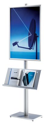 no name Infost&auml;nder - Klapprahmen f&uuml;r DIN A1 und Prospektablage f&uuml;r 3 x A4 HxBxT 1850 x 640 x 490 mm