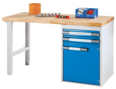 Werkbank - 2 Schubladen, 1 Fl&uuml;gelt&uuml;r BxT 2000 x 700 mm Preisvergleich
