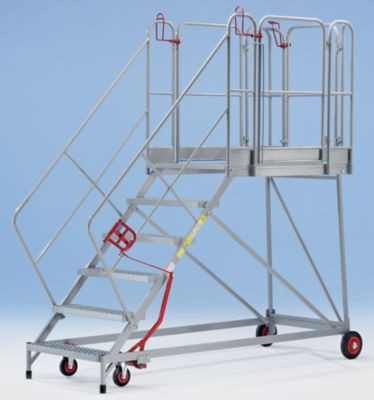 XXL-Plattformtreppe, Plattform 800 x 1200 mm - Stahlrohrkonstruktion mit Gitterstufen 4 St Preisvergleich