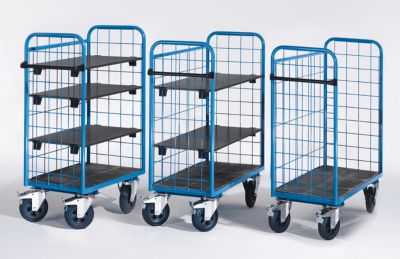 Universal-Etagenwagen, Tragf&auml;higkeit 500 kg - 3-seitig Gitter Au&szlig;enma&szlig;e 1420 x 500 x 1300  Preisvergleich