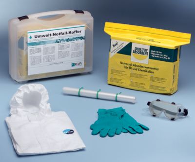 Leckage-Notfall-Koffer, 10 l Universal-Absorberkonzentrat - 1 Paar Schutzhandschuhe, 1 Vol Preisvergleich