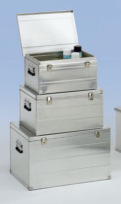 no name Alu-Transportbox - 3er-Set je 1 Kiste Inhalt 42 l, 66 l, 123 l