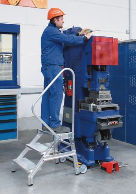 Schwerlast-Montagetritt - MOBIL, Tragf&auml;higkeit 300 kg 5 Stufen Preisvergleich