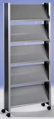 Design-Prospektst&auml;nder - f&uuml;r 15 x DIN A4 silber / schwarz Preisvergleich