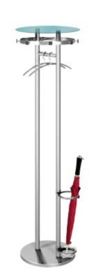 Garderobenst&auml;nder, Edelstahl - mit Hutablage aus Glas mit Schirmhalter im Preisvergleich 