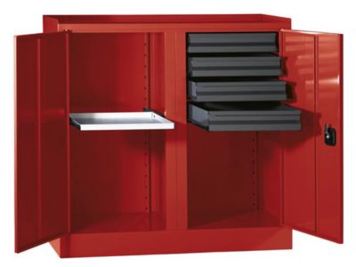 Werkzeug- und Beistellschrank Serie ST - BxT 1000 x 500 mm, 4 Schubladen, 1 Fachboden, 1 M Preisvergleich