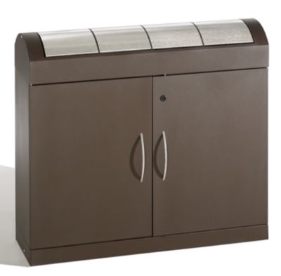 Wertstoffsammler-Sortiersystem - Korpus mokka, Edelstahl-Klappen Volumen 4 x 45 l, HxBxT 9 Preisvergleich