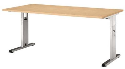 Schreibtisch mit C-Fu&szlig;gestell - h&ouml;henverstellbar 680 - 760 mm, BxT 1600 x 800 mm Buche-Dek Preisvergleich