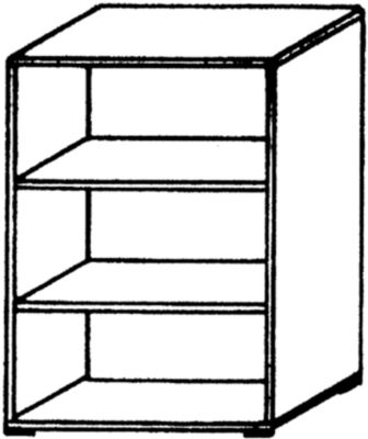 B&uuml;roregal - 2 Fachb&ouml;den, 800 mm breit Buche-Dekor
