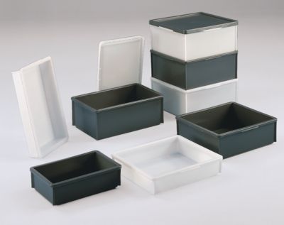 Image of WERIT Stapelkasten aus Polyethylen ohne Verstärkungsrippen - Inhalt 30 l - naturweiß