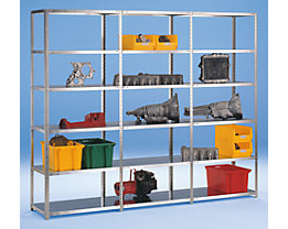 hofe Rayonnage de stockage à boulonner, RAL 7035, modèle mi-lourd - hauteur rayonnage 3000 mm, largeur tablettes 1000 mm