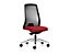 Bürodrehstuhl  EVERY | Weiche Rollen | Silber -Feuerrot | Sitzhöhe 430 mm | interstuhl