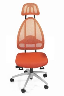 Topstar Siège de bureau design avec appuie-tête et dossier à mailles - dossier hauteur 830 mm - noir