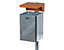 Abfallbehälter für außen, feuerverzinkt - Haube orange, verzinkt pulverbeschichtet RAL 2000, 40 l