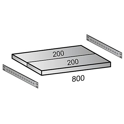Tablette pour rayonnage emboîtable Cleana - largeur tablettes 800 mm - profondeur 400 mm