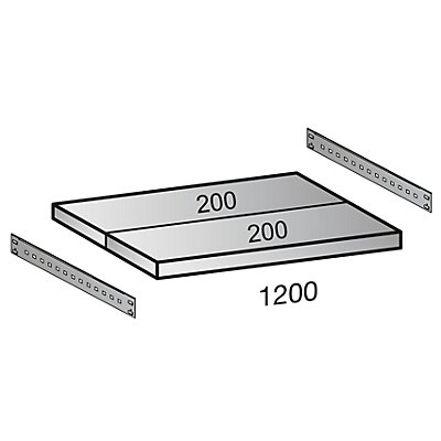 Tablette pour rayonnage emboîtable Cleana - largeur tablettes 1200 mm - profondeur 400 mm