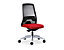Bürodrehstuhl  EVERY | Harte Rollen | Brillantsilber-Feuerrot | Sitzhöhe 430 mm | interstuhl
