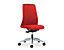 Bürodrehstuhl  EVERY | Chillback-Rückenlehne schwarz | Harte Rollen | Brillantsilber -Feuerrot | Sitzhöhe 430 mm | interstuhl