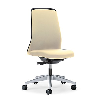 Bürodrehstuhl  EVERY | Chillback-Rückenlehne schwarz | Harte Rollen | Brillantsilber -Beige | Sitzhöhe 430 mm | interstuhl