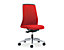 Bürodrehstuhl  EVERY | Chillback-Rückenlehne schwarz | Weiche Rollen | Brillantsilber -Feuerrot | Sitzhöhe 430 mm | interstuhl