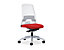 Bürodrehstuhl  EVERY | Rückenlehne weiß | Harte Rollen | Brillantsilber -Enzianblau | Sitzhöhe 430 mm | interstuhl
