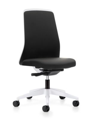 Bürodrehstuhl  EVERY | Chillback-Rückenlehne | Weiche Rollen | Weiß -Eisengrau | Sitzhöhe 430 mm | interstuhl