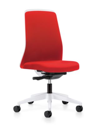 Bürodrehstuhl  EVERY | Chillback-Rückenlehne | Weiche Rollen | Weiß -Eisengrau | Sitzhöhe 430 mm | interstuhl