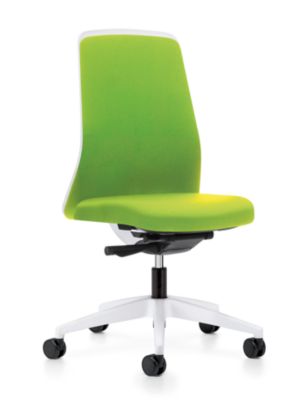 Bürodrehstuhl  EVERY | Chillback-Rückenlehne | Weiche Rollen | Weiß -Eisengrau | Sitzhöhe 430 mm | interstuhl