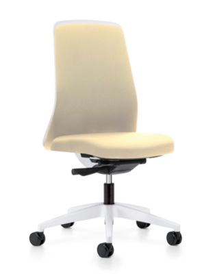 Bürodrehstuhl  EVERY | Chillback-Rückenlehne | Weiche Rollen | Weiß -Eisengrau | Sitzhöhe 430 mm | interstuhl