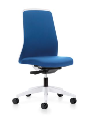 Bürodrehstuhl  EVERY | Chillback-Rückenlehne | Weiche Rollen | Weiß -Eisengrau | Sitzhöhe 430 mm | interstuhl