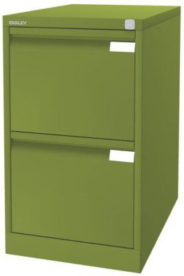 Image of BISLEY Hängeregistraturschrank 1-bahnig - 2 Schübe DIN A4 grün