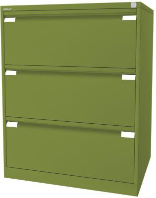 Image of BISLEY Hängeregistraturschrank 2-bahnig - 3 Schübe DIN A4 grün