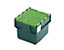 Mehrweg-Stapelbehälter mit Klappdeckel - Inhalt 20 Liter, Außenmaße LxBxH 400 x 300 x 252 mm - grün, ab 10 Stück