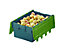 Mehrweg-Stapelbehälter mit Klappdeckel - Inhalt 40 Liter, Außenmaße LxBxH 600 x 400 x 250 mm - grün