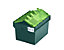 Mehrweg-Stapelbehälter mit Klappdeckel - Inhalt 54 Liter, Außenmaße LxBxH 600 x 400 x 320 mm - grün, ab 10 Stück