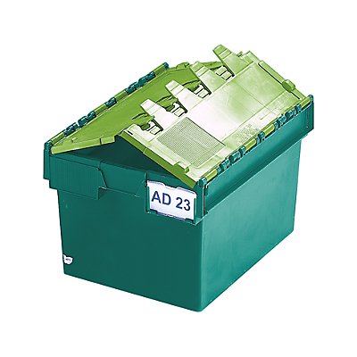 Mehrweg-Stapelbehälter mit Klappdeckel - Inhalt 54 Liter, Außenmaße LxBxH 600 x 400 x 320 mm - grün, ab 10 Stück