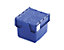 Mehrweg-Stapelbehälter mit Klappdeckel - Inhalt 20 Liter, Außenmaße LxBxH 400 x 300 x 252 mm - blau, ab 10 Stück