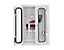 Werkzeug-Hängeschrank mit Sichtfenster - mit Loch-Rückwand - HxBxT 750 x 500 x 200 mm, lichtgrau