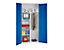 Flügeltürenschrank - 1 Hutablage, 3 Fachböden, 1 Kleiderstange - lichtgrau / enzianblau