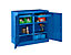 Werkzeugschrank - mit Mitteltrennwand, 2 Schubladen, 4 Fachböden - blaugrau RAL 7031