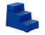 Kunststoff-Tritt mit rutschfesten Stufen - abwaschbar, geprüft nach EN 14183:2003E - 1 Stufe, ultramarinblau