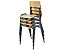 Chaise empilable en contreplaqué de hêtre - lot de 4 - piétement brun gris
