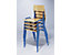 Chaise empilable en contreplaqué de hêtre - lot de 4 - piétement bleu gentiane