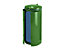 Collecteur de déchets en tôle d'acier pour sac de 120 l - avec porte à 2 battants - vert avec couvercle métallique