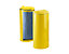 Stahlblech-Abfallsammler für 120-l-Sack - Front verblendet - gelb mit gelbem Kunststoffdeckel