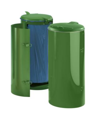 VAR Stahlblech-Abfallsammler für 120-l-Sack - mit Einflügeltür