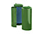 Collecteur de déchets en tôle d'acier pour sac de 120 l - avec porte à 1 battant - bleu avec couvercle en plastique coloris argent