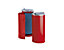 Stahlblech-Abfallsammler für 120-l-Sack - mit Einflügeltür - anthrazit mit silberfarbenem Kunststoffdeckel
