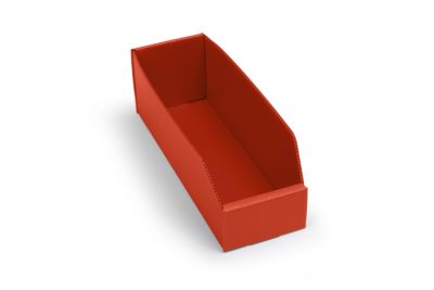 Bac de stockage pliant en plastique - L x l x h 300x100x100 mm - orange, lot de 25